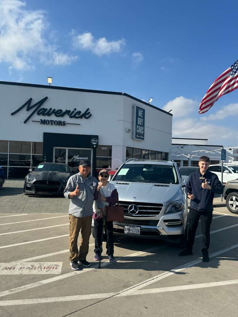 Family with new vehicle